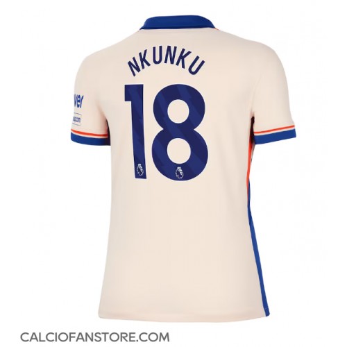 Maglia Calcio Chelsea Christopher Nkunku #18 Seconda Divisa Donna 2024-25 Manica Corta